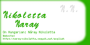 nikoletta naray business card